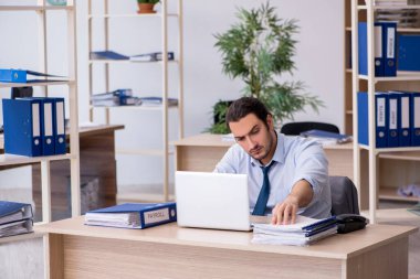 Ofiste çalışan genç bir muhasebeci.