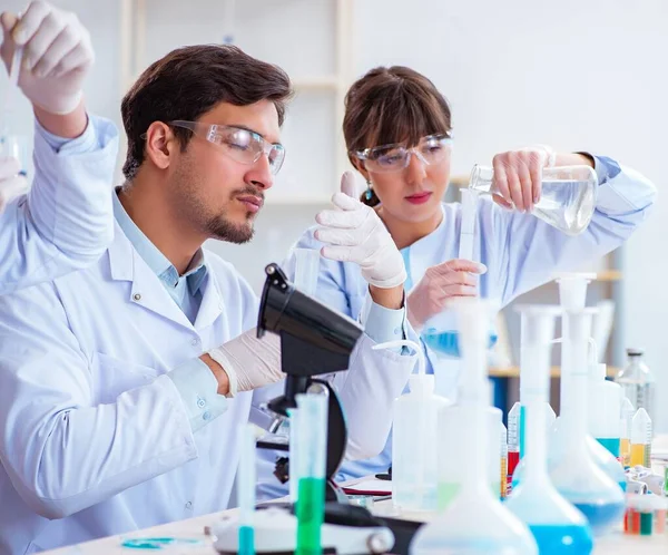 Team of chemists working in the lab — Stock Photo, Image