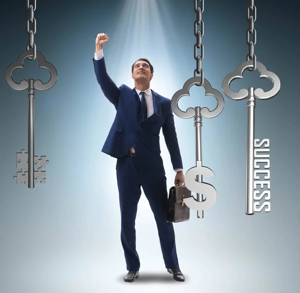Biznesmen podekscytowany w koncepcji sukces i pieniądze — Zdjęcie stockowe
