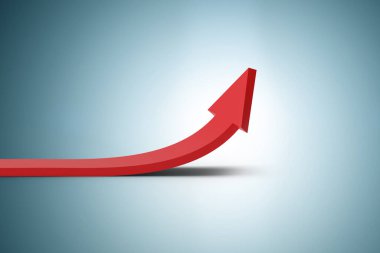 Büyümeyi gösteren basit ok - 3d oluşturma