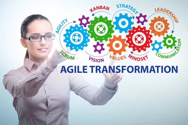 Femme d'affaires en transformation agile concept — Photo