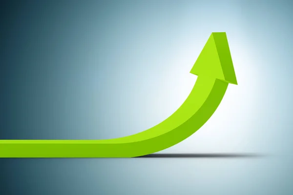 Simple arrow indicating growth - 3d rendering — Stock Photo, Image