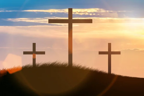 Religious concept with cross against sky — Stock Photo, Image