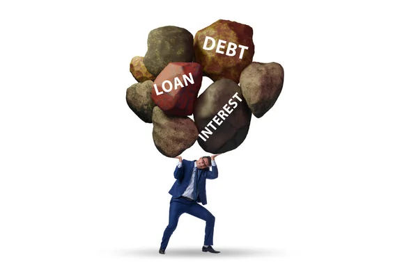 Conceito de dívida e empréstimo com empresário — Fotografia de Stock
