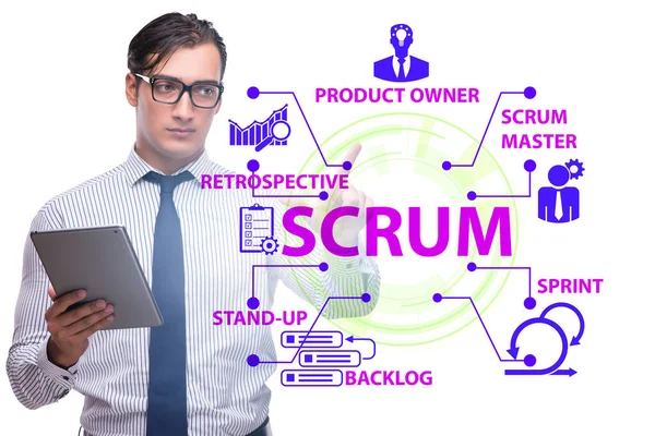 SCRUM敏捷方法概念中的商人 — 图库照片