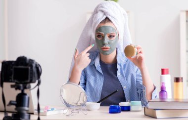 vlog için Güzellik blogcusu kayıt videosu