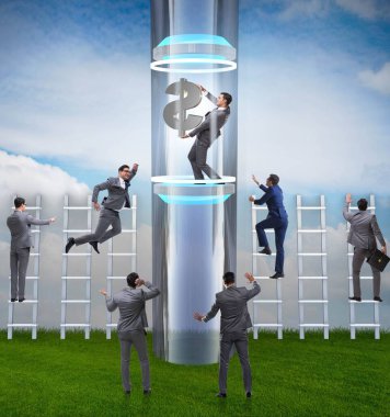 İşadamı finansal konseptte terfi alıyor