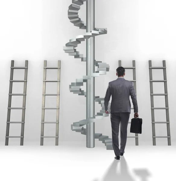 Concept de progression de carrière avec échelles et escaliers — Photo