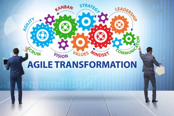 Az agilis transzformáció és átszervezés fogalma — Stock Fotó