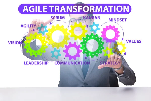 Zakenman in agile transformatie concept — Stockfoto