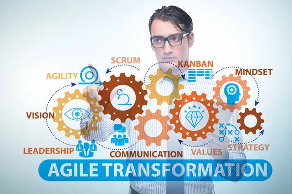 Zakenman in agile transformatie concept — Stockfoto