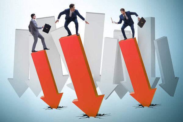 Businessman in economic crisis concept