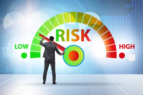Przedsiębiorca w zakresie pomiaru ryzyka i koncepcji zarządzania ryzykiem — Zdjęcie stockowe