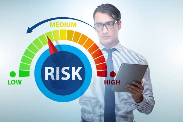 リスク計量と管理の概念のビジネスマン — ストック写真