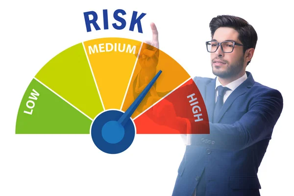 Risk ölçme ve yönetim kavramında iş adamı — Stok fotoğraf