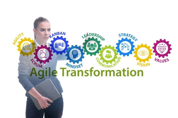 Femme d'affaires en transformation agile concept — Photo