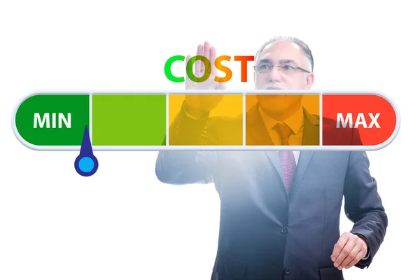 Businessman in cost management concept — Stock Photo, Image