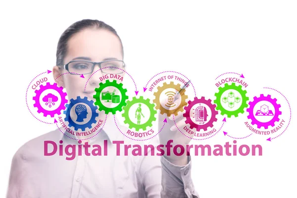 Businessman in digital transformation concept — Stock Photo, Image