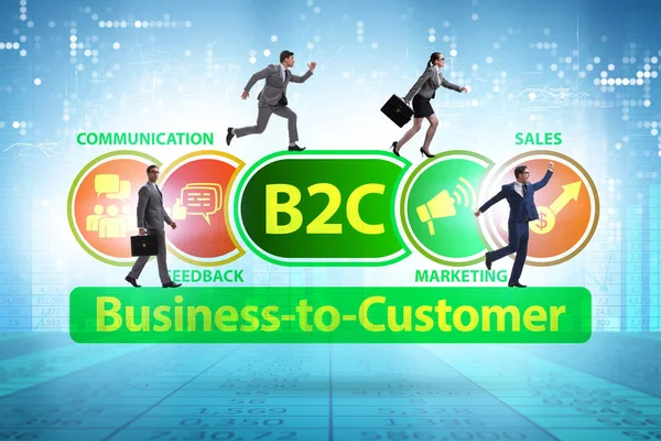 Business to customer concept με επιχειρηματίες — Φωτογραφία Αρχείου