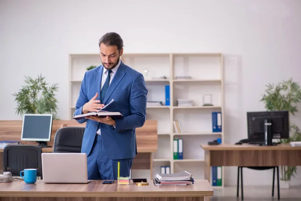 Giovane dipendente maschile che lavora in ufficio — Foto Stock