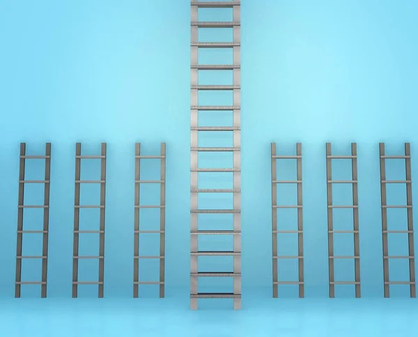 Verschillende ladders in carrièreprogressie concept — Stockfoto