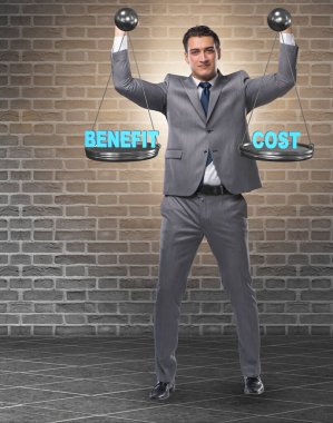 Maliyet dengesi kavramında iş adamı