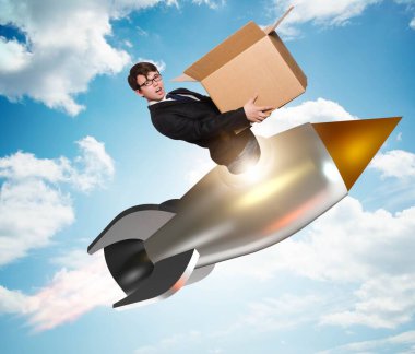 Hızlı teslimat servisinde iş adamı.