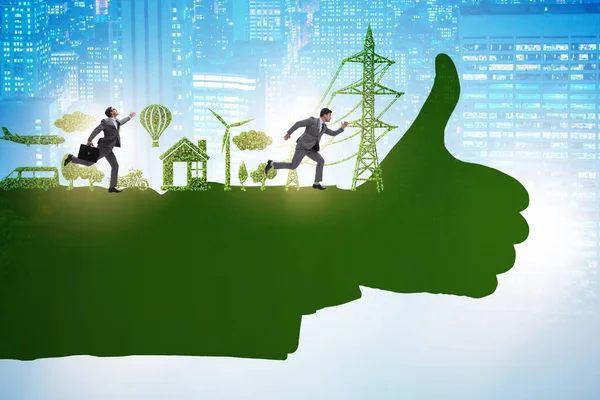 Zöld környezet koncepció az üzletemberrel — Stock Fotó