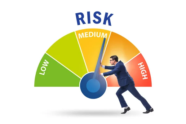 Risk ölçme ve yönetim kavramında iş adamı — Stok fotoğraf