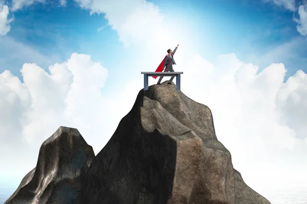 Businessman self isolating on the top — Stock Photo, Image