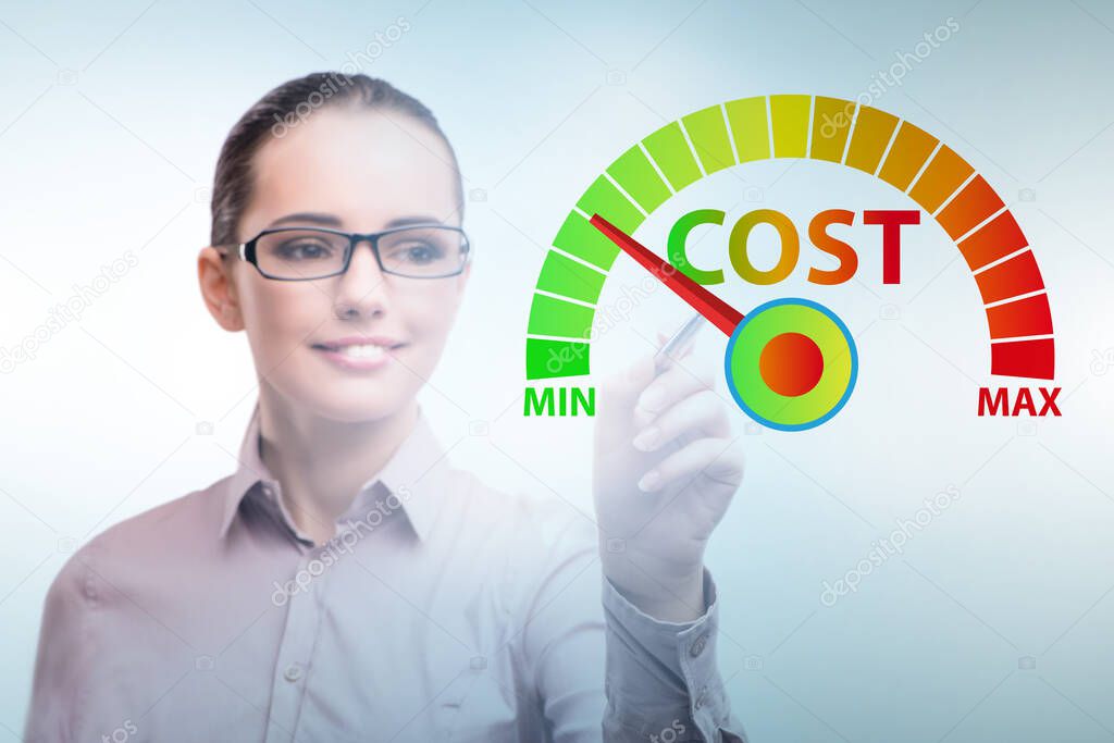 Businesswoman in cost management concept