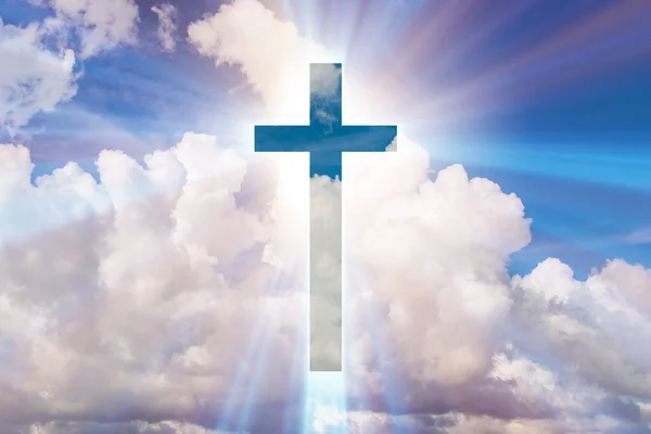 Religious concept with cross against sky — Stock Photo, Image