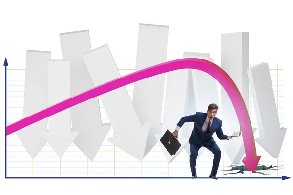 Empresario en concepto de crisis económica — Foto de Stock