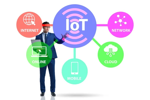 사물 인터넷 IOT 개념 사업가와 함께 — 스톡 사진