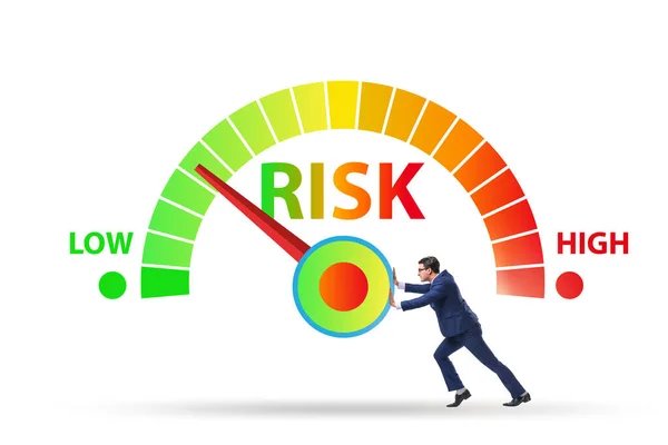 Zakenman in risicometering- en managementconcept — Stockfoto