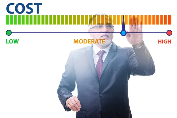 Üzletember a költségmenedzsment koncepciójában — Stock Fotó