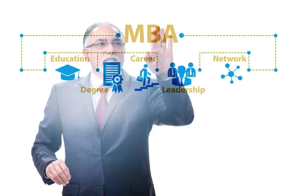 Imprenditore in Master of business administration concept — Foto Stock