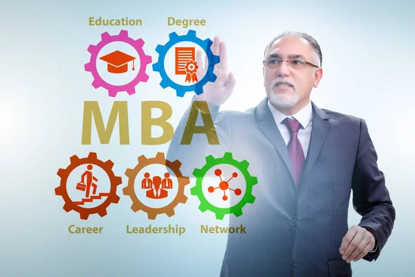 Empresario en concepto de Master of Business Administration — Foto de Stock