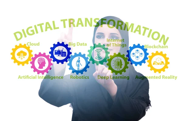 Empresario en concepto de transformación digital — Foto de Stock