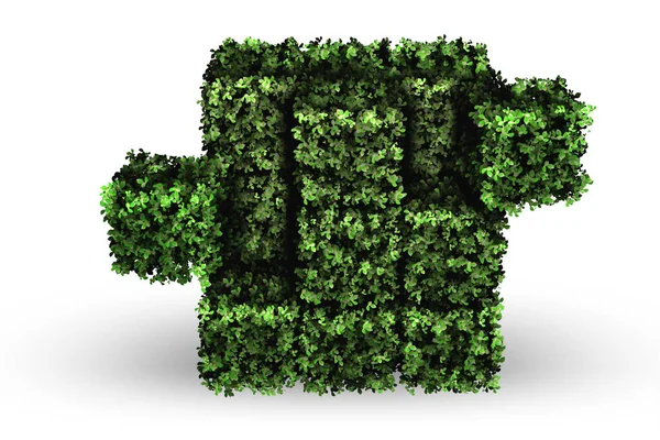 Cube made of green pieces in green concept - 3d rendering — Stock Photo, Image