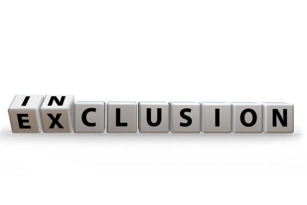 Концепция включения и исключения - 3d рендеринг