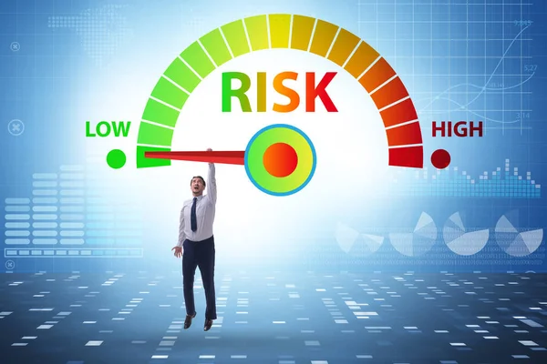 Przedsiębiorca w zakresie pomiaru ryzyka i koncepcji zarządzania ryzykiem — Zdjęcie stockowe
