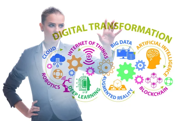 Empresario en concepto de transformación digital — Foto de Stock