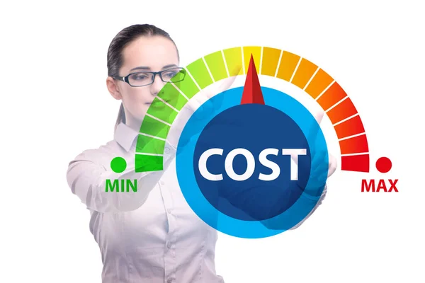 Imprenditrice nel concetto di gestione dei costi — Foto Stock