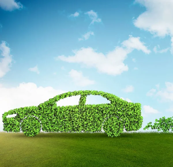 Concept of clean fuel and eco friendly cars - 3d rendering — Stock Photo, Image