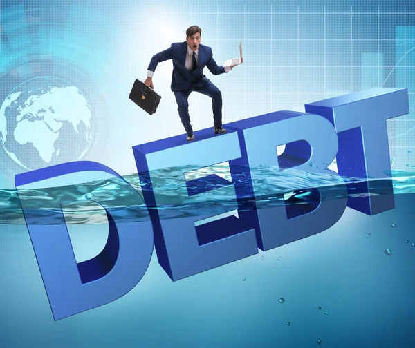 Businessman in debt business concept — Stock Photo, Image