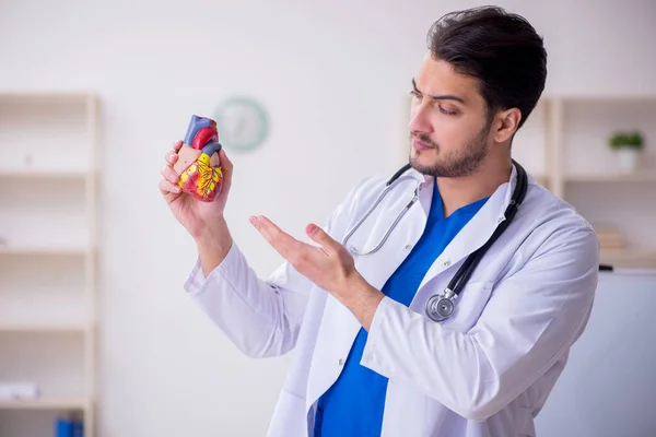 Ung manlig läkare kardiolog i klassrummet — Stockfoto