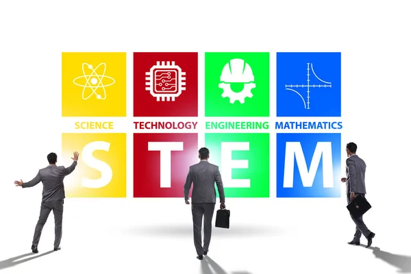 Деловые люди в концепции STEM образования — стоковое фото