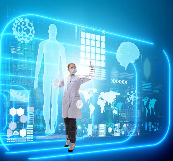 Doctora en telemedicina concepto futurista — Foto de Stock