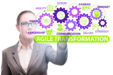Çevik dönüşüm konseptinde iş kadını